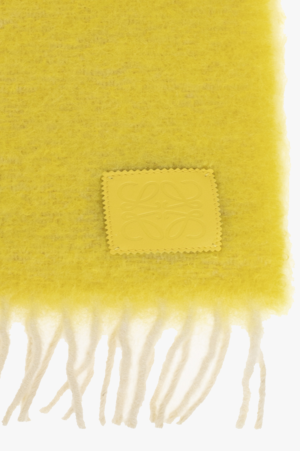 Yellow Wool scarf with logo Loewe - SchaferandweinerShops KR Yellow Wool scarf with logo Loewe - SchaferandweinerShops KR